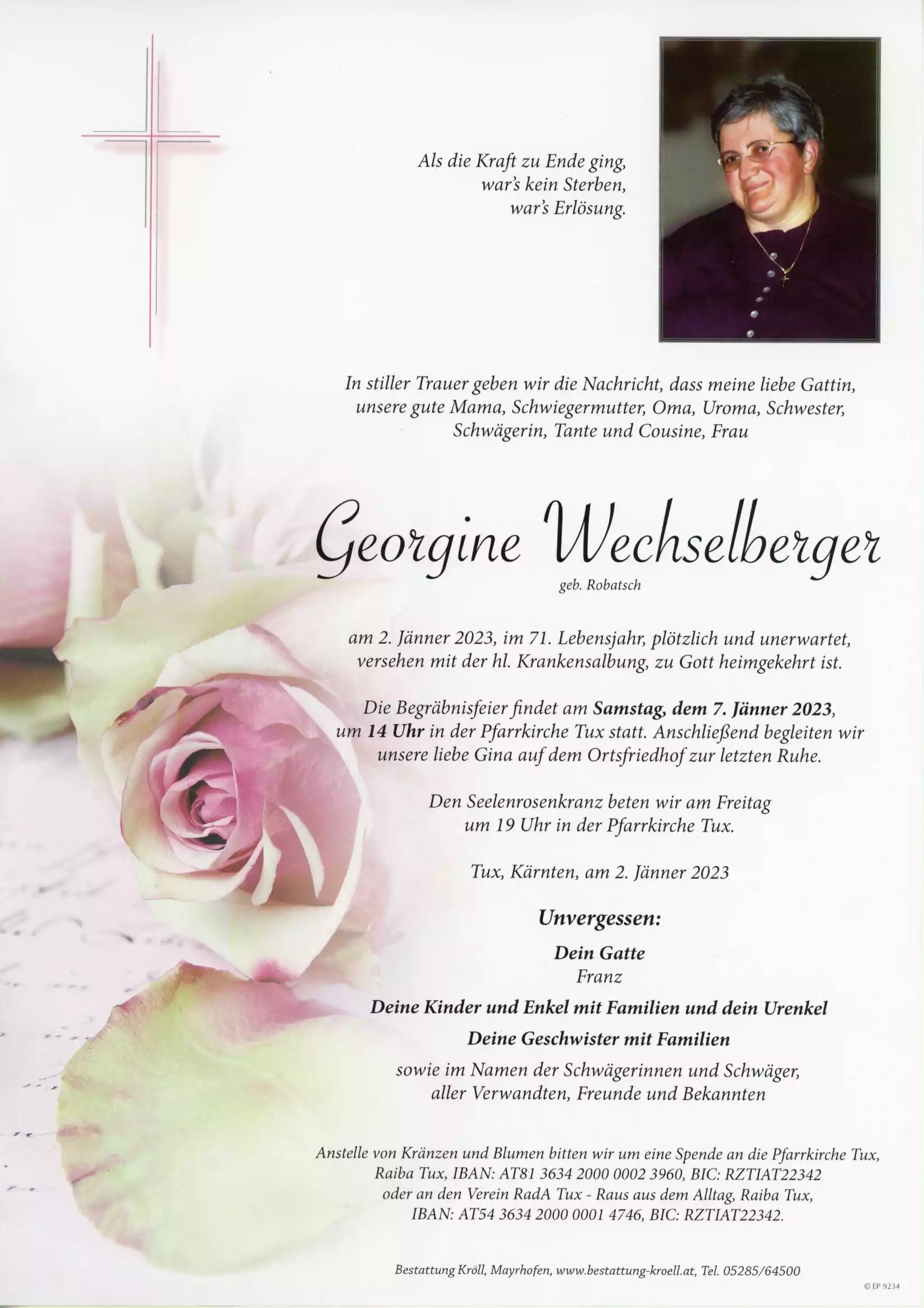 Parte von Georgine Wechselberger